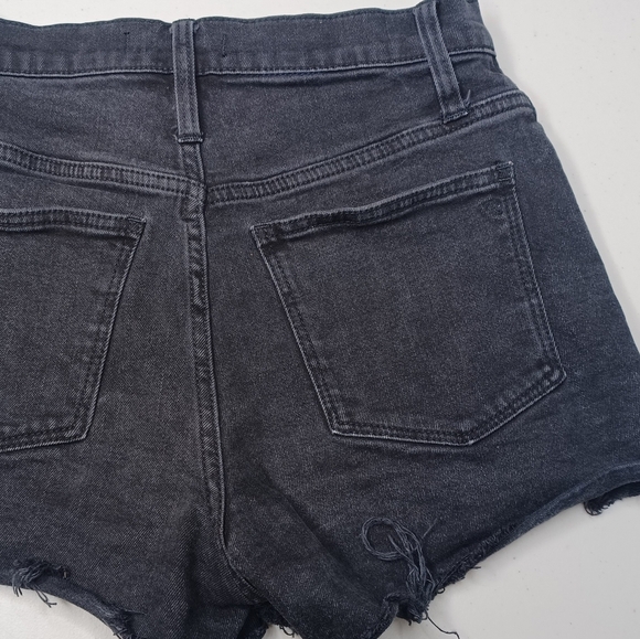 Madewell Black High Waisted Button Fly Jean Shorts - Picture 6 of 11